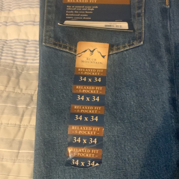 BLUE MOUNTAIN DEMIN 5-POCKET RELAXED FIT JEANS: 34. X. 34. NWT - Picture 2 of 9